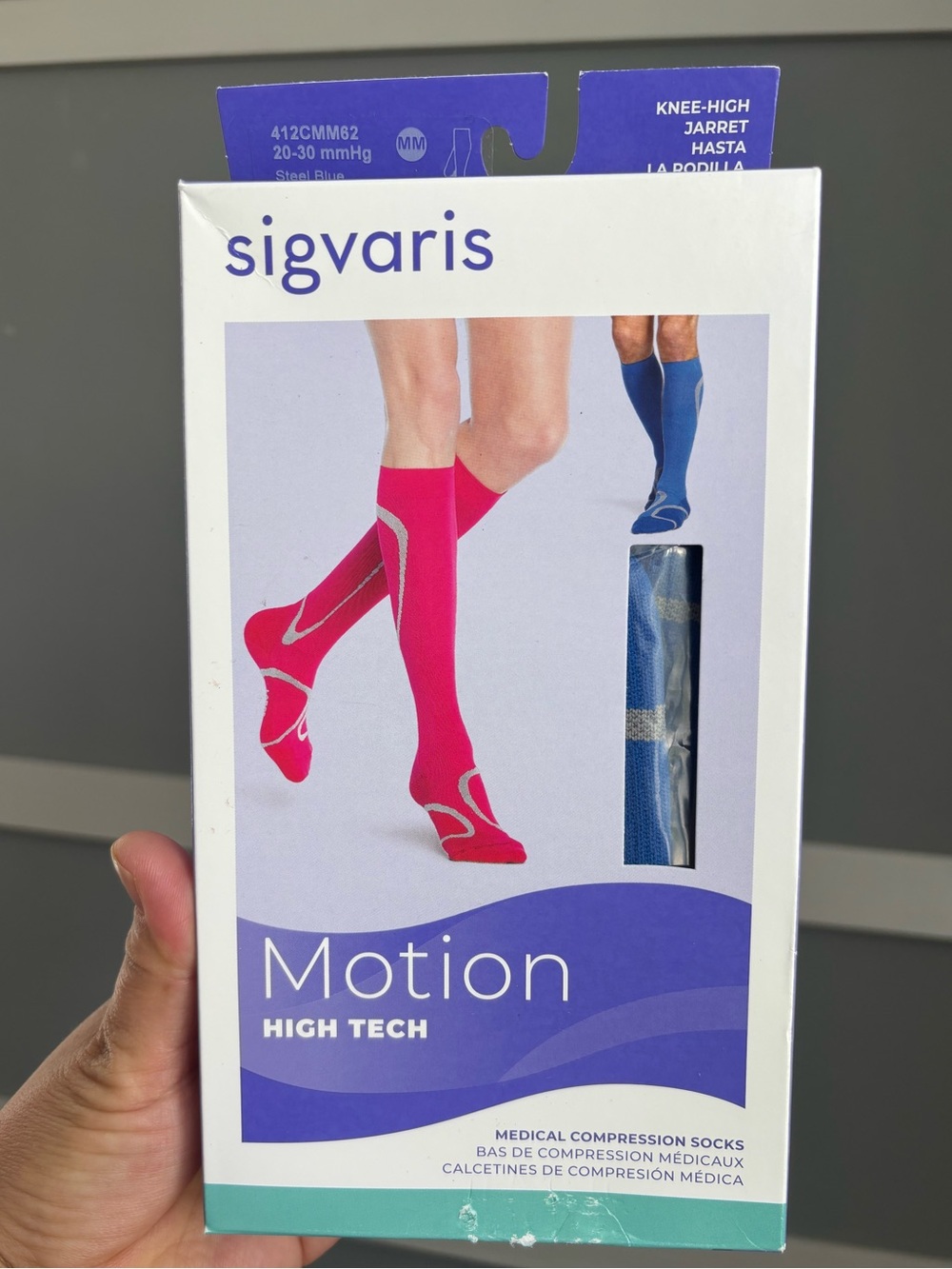 Sigvaris Motion Knee-High Compression Socks - Pink